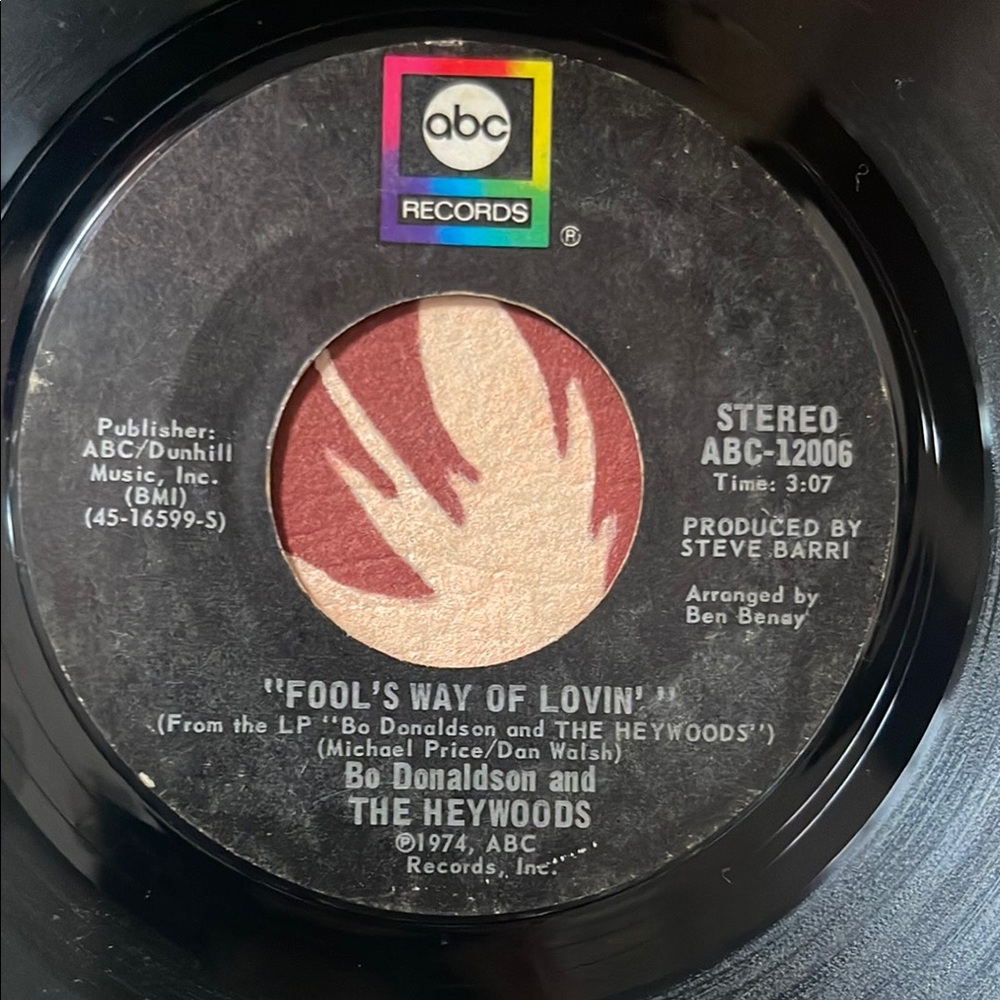 ABC Records Vinyl 45 RPM Bo Donaldson & the Heywoods - Picture 2 of 4